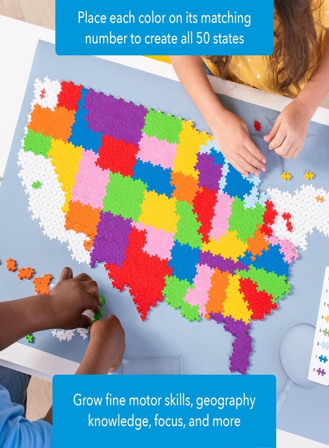Plus-Plus PLUS PLUS - Puzzle by Number - 1,400 Piece Map of The United States - Construction Building Stem/Steam Toy, Interlocking Mini Puzzle Blocks for Kids - Image 3